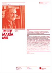 Conferencia Deseño e creación gráfica a cargo de Josep María Mir, xoves 27 de abril ás 11 horas no salón de actos da Escola